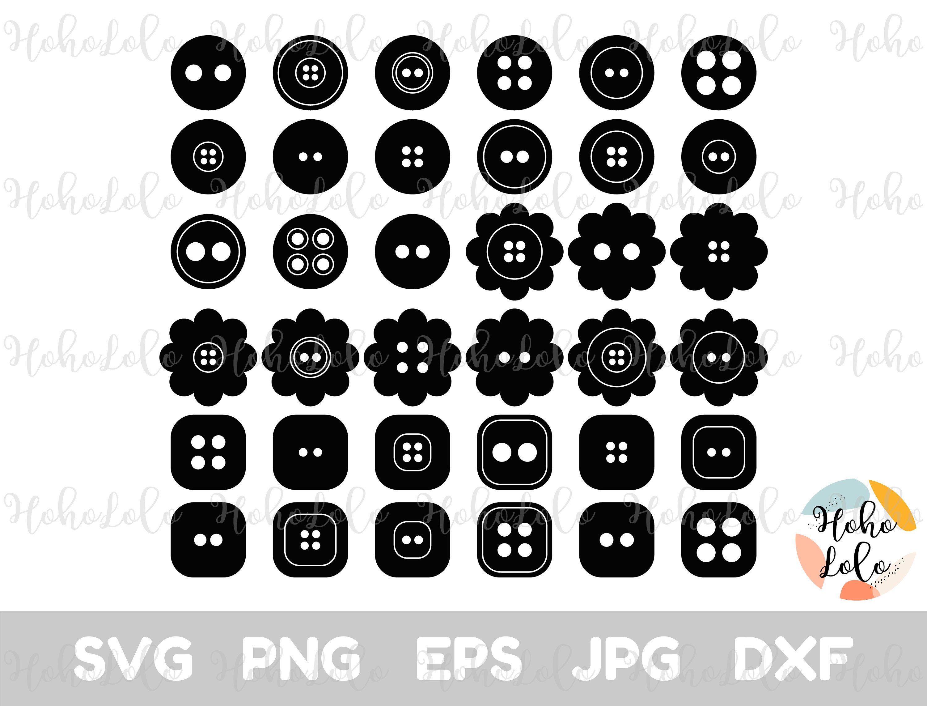 Sewing Buttons Set Cutting svg files Etsy