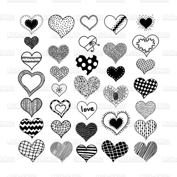 Download Hearts Doodles Hearts Svg Love Hearts Hand drawn Svg Png ...