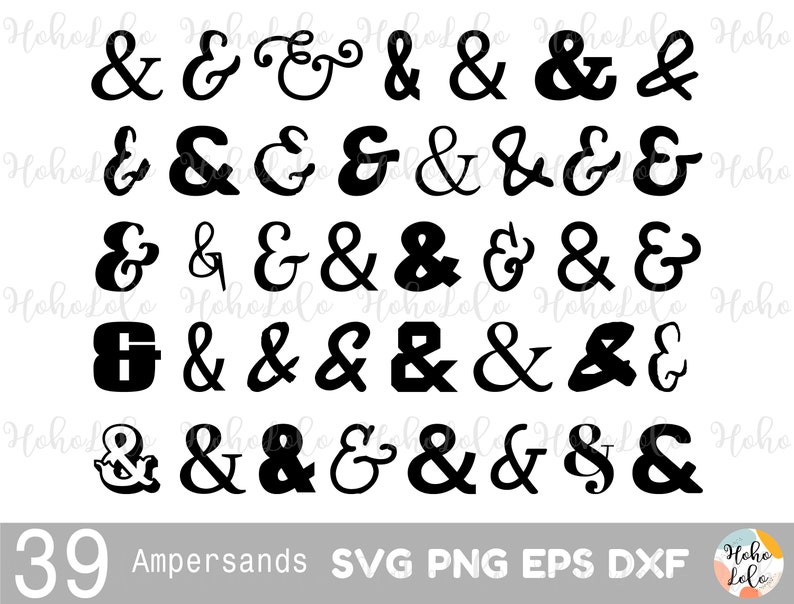 Ampersand Signs Svg files Instant Download | Etsy