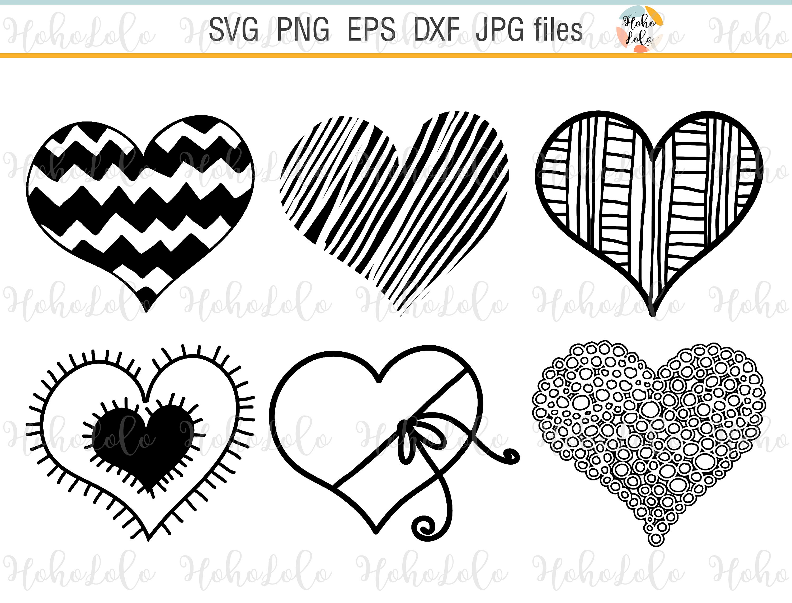 Fancy Hearts Set Svg Png files | Etsy
