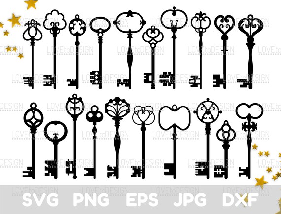 Download Vintage Keys Svg Skeleton Keys Cutting Files Etsy