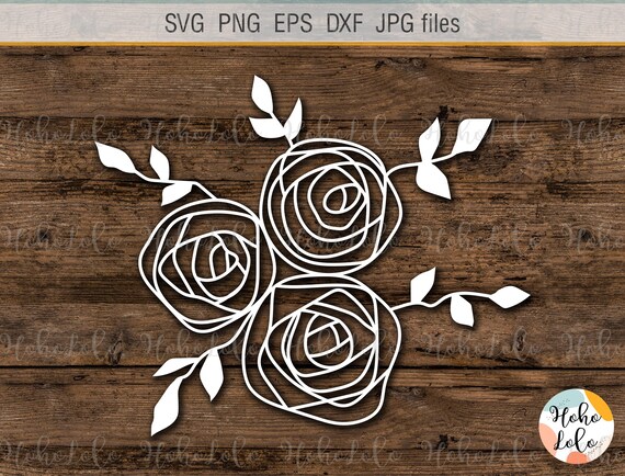 Rose Outline Svg Png files | Etsy