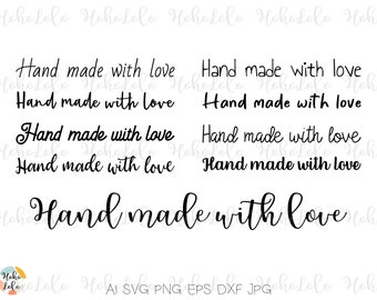 Hand Made With Love SVG, Hand made Lettering Svg Png, Hand Made Logo SVG, Hand Made Label Png, Dxf