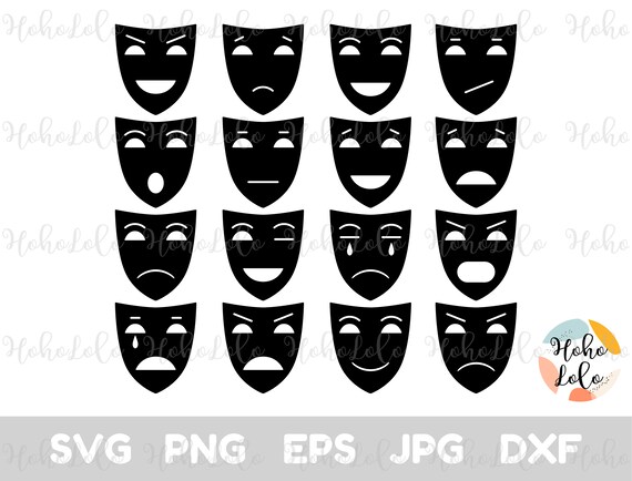 Download Theatre Masks Clipart Svg Cutting Files Etsy