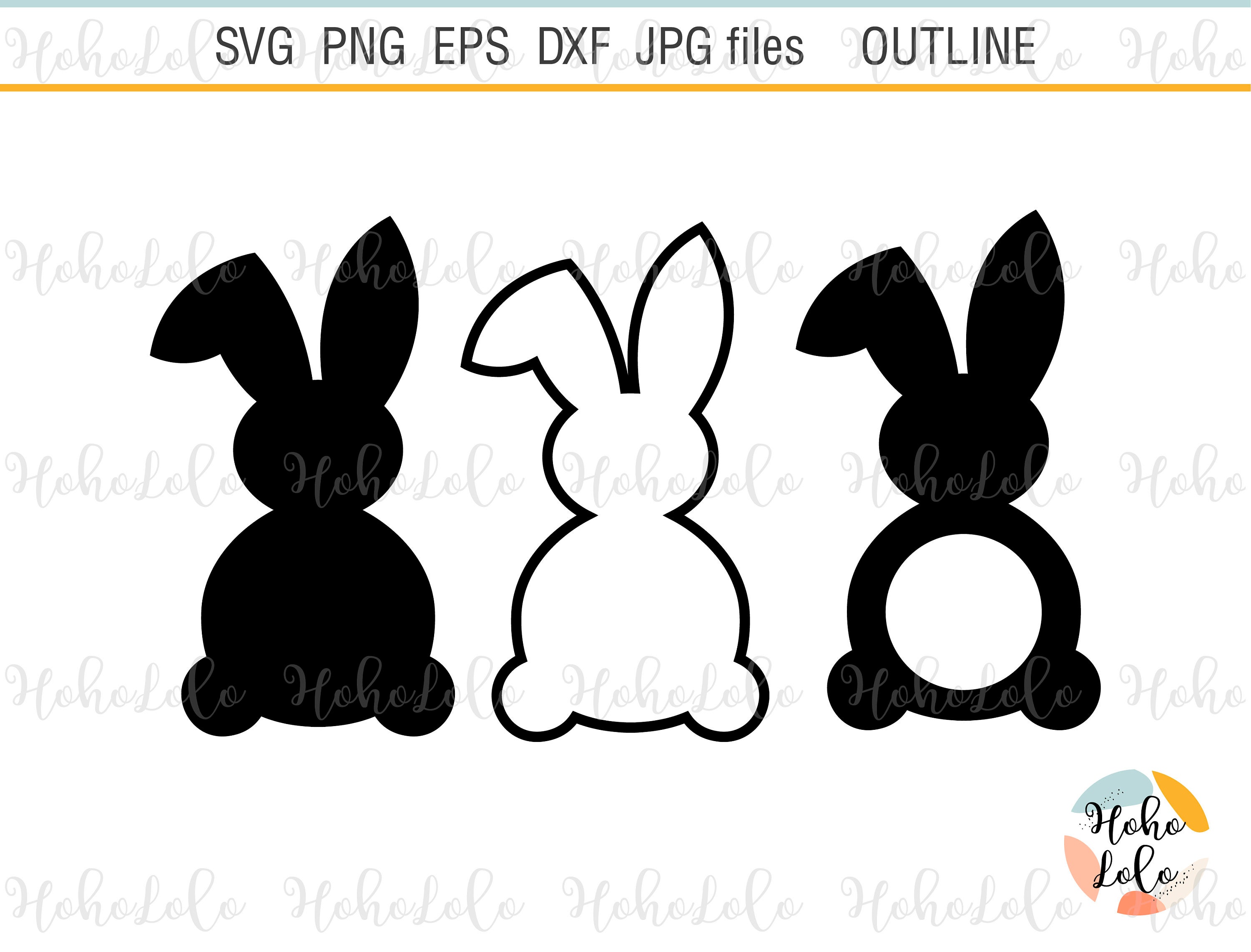 Rabbit Frame for Monogram Svg Png Jpg files Etsy