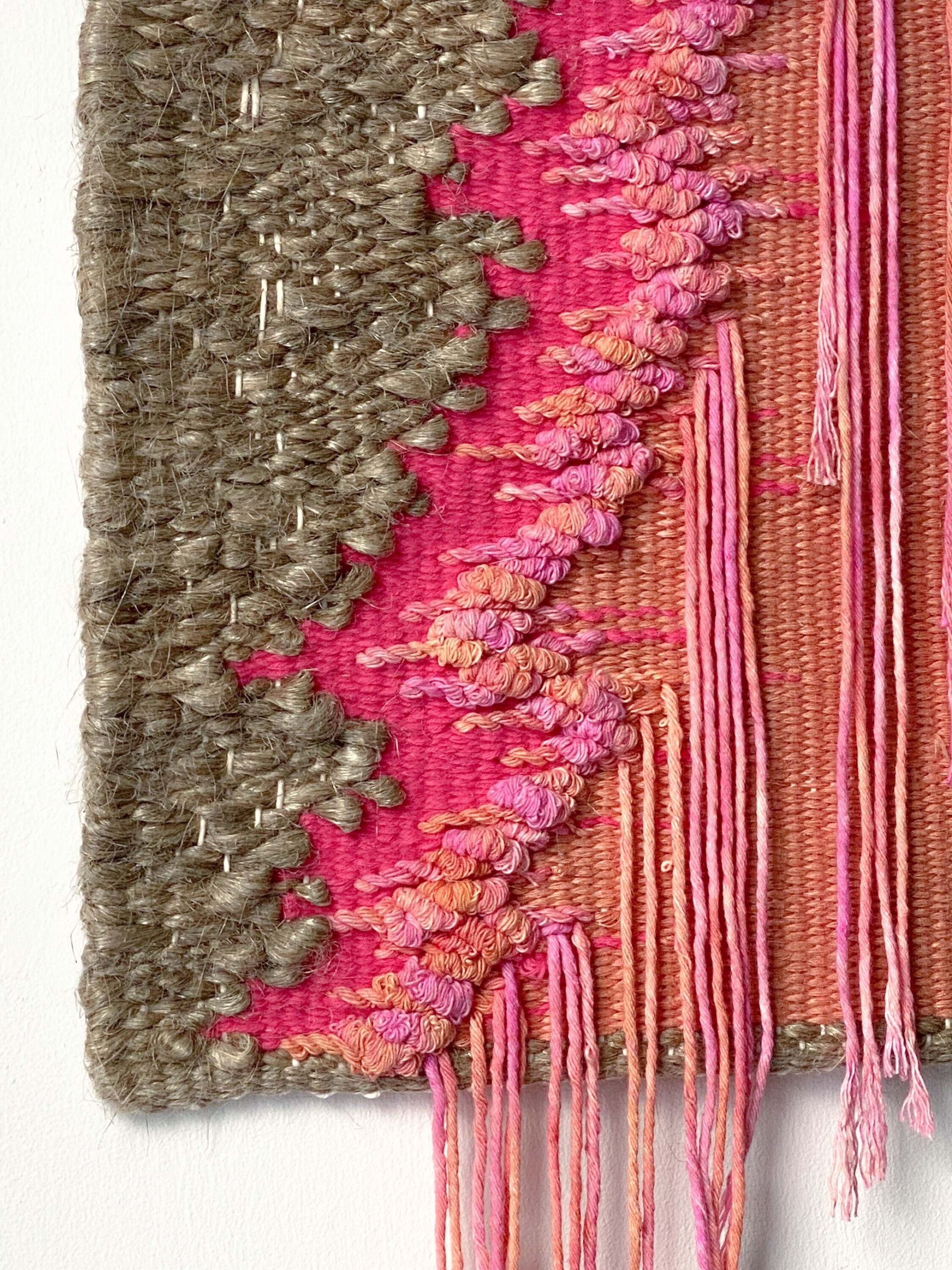 Orange Pink Woven Wall Hanging Colorful Wall Art Tapestry Etsy