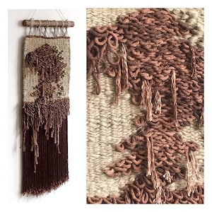 Ombre woven wall hanging, Brown weaving wall hanging, Neutral wall tapestry, Woven tapestry wall hanging, Macrame wall hanging, Fibre art