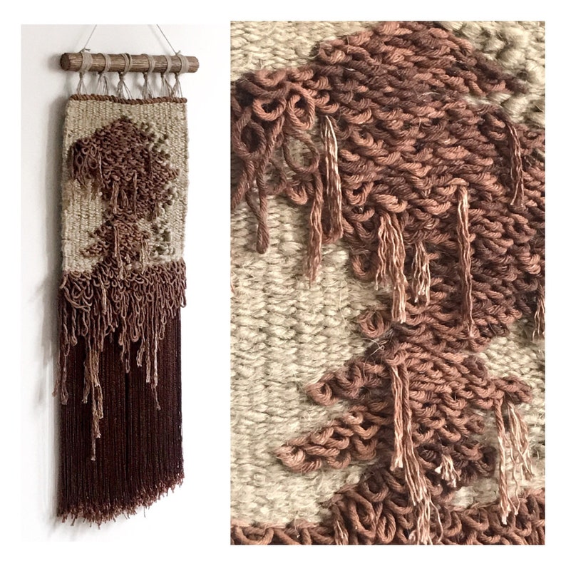 Ombre Woven Wall Hanging, Brown Weaving Wall Hanging, Neutral Wall