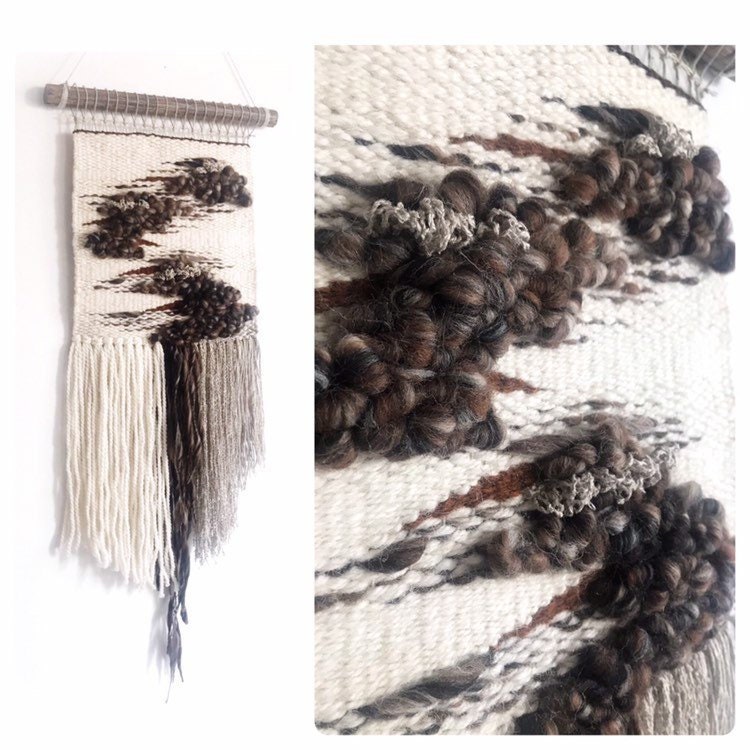 Woven wall hanging Neutral textile wall art Weaving wall Etsy