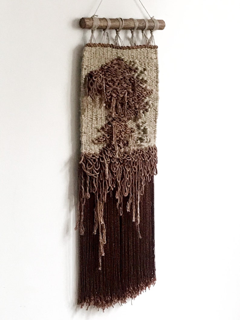 Ombre Woven Wall Hanging, Brown Weaving Wall Hanging, Neutral Wall