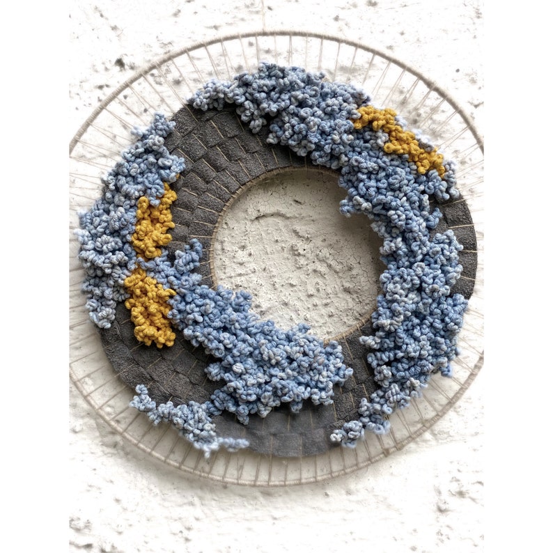 Circular Woven Wall Hanging Hoop Art Weaving Round Tapestry Etsy