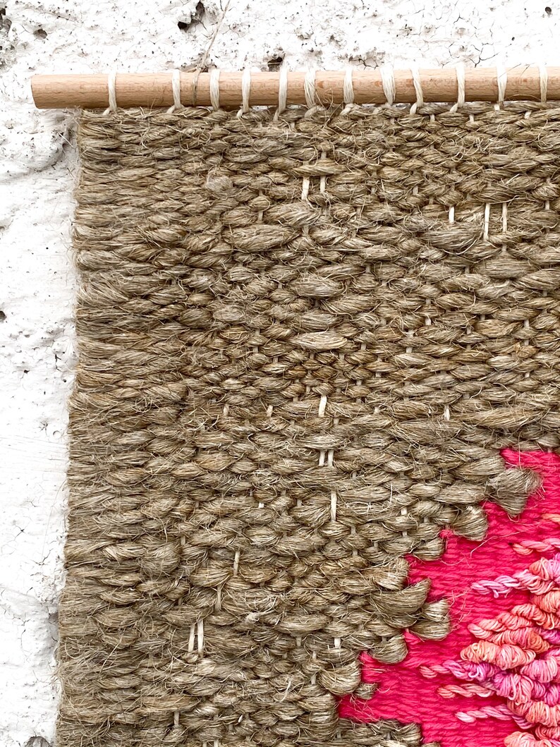 Orange Pink Woven Wall Hanging Colorful Wall Art Tapestry Etsy