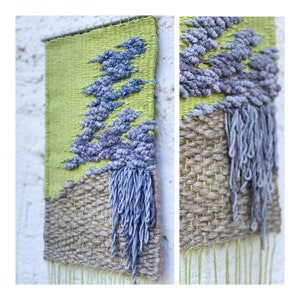 Green woven wall hanging, Colorful tapestry wall art, Modern macrame wall hanging, Wabi sabi wall home decor, Textured fiber art wall decor