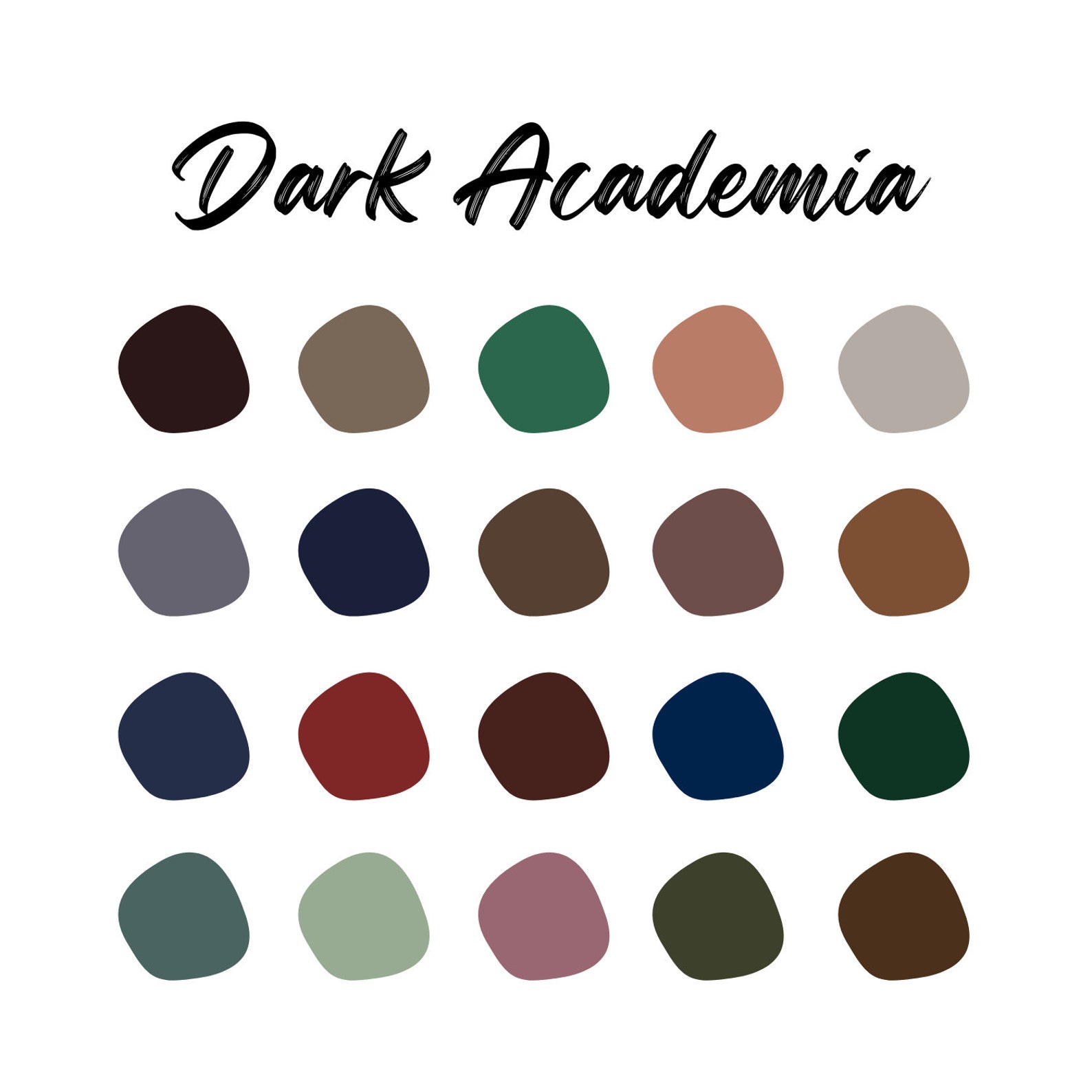 Dark Academia Digital Art Color Palette Etsy