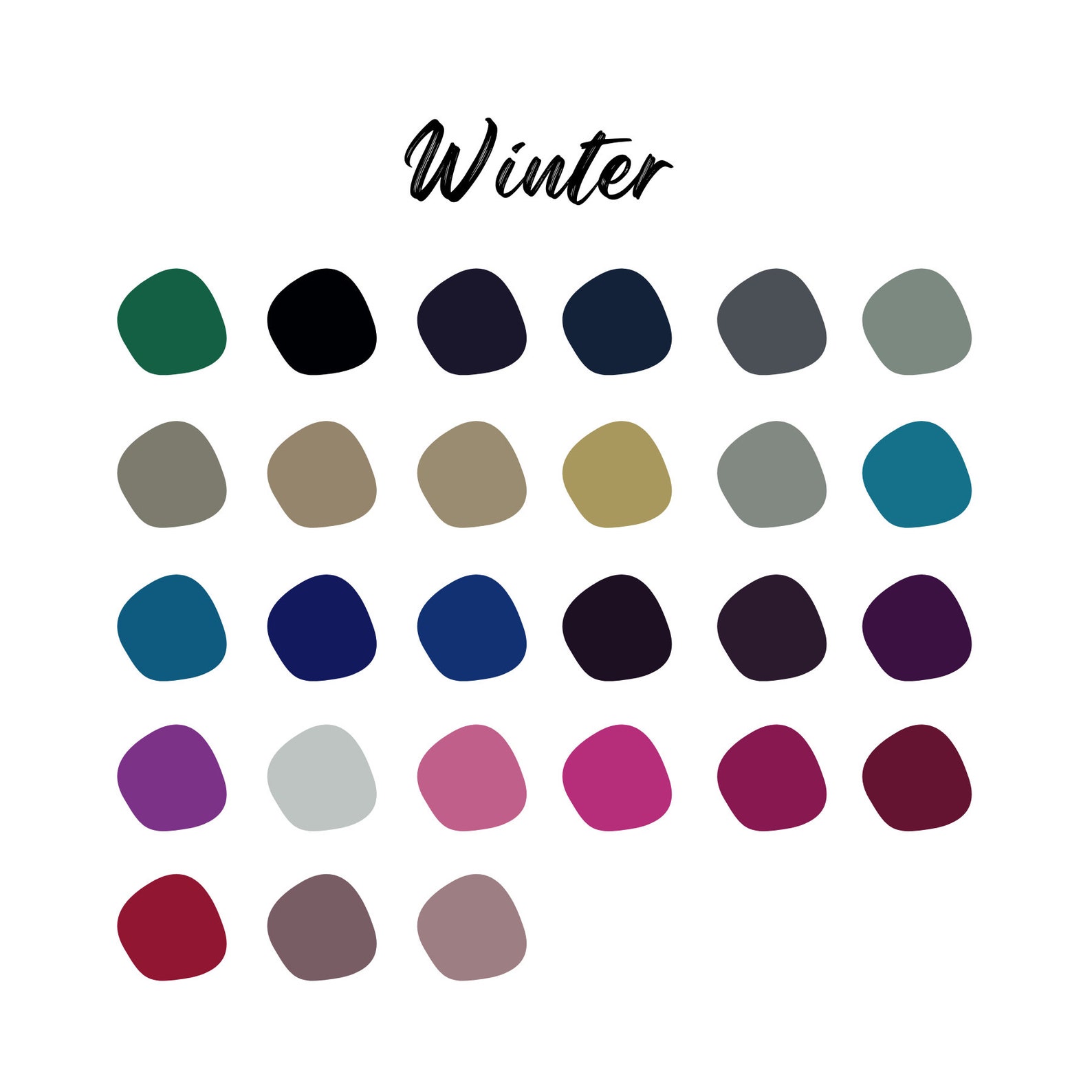 Winter Digital Art Color Palette - Etsy