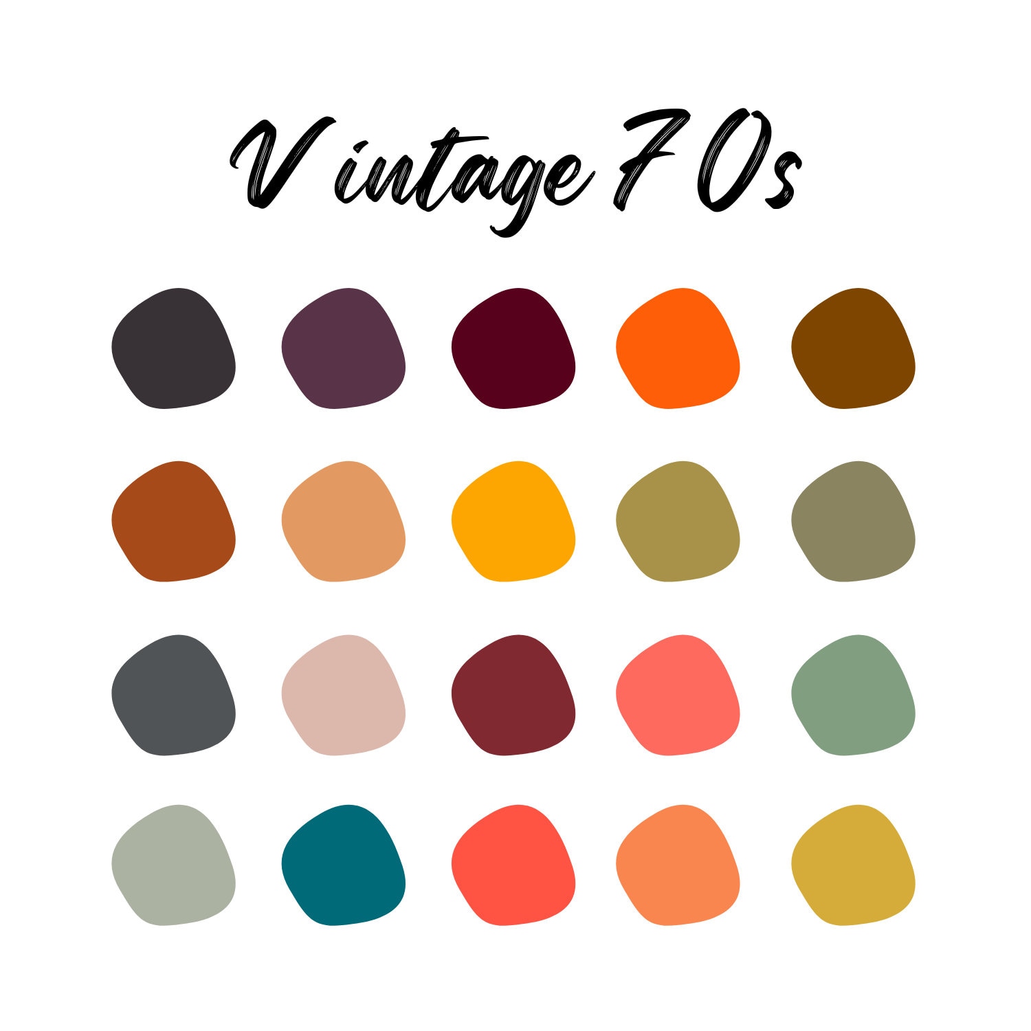 Vintage 70s Digital Art Color Palette Etsy