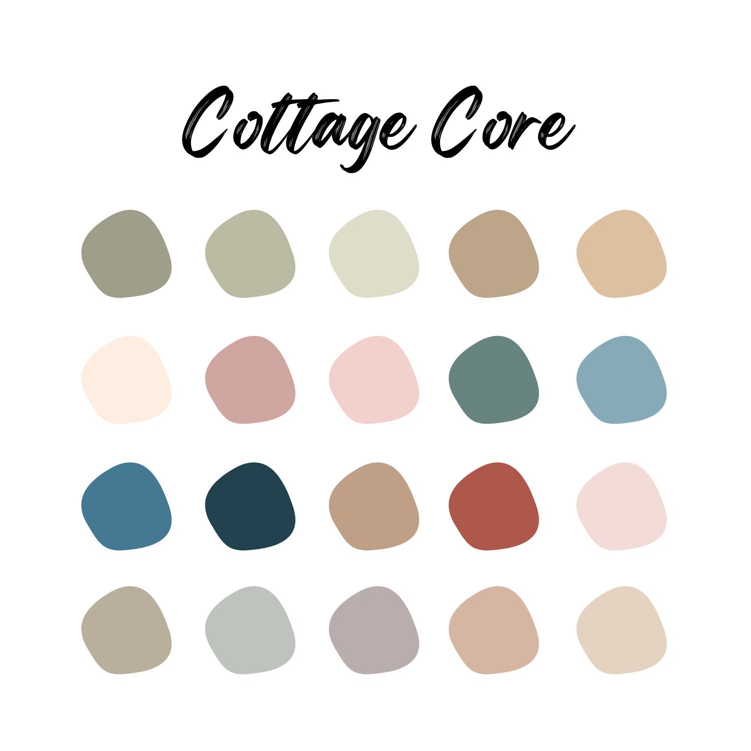 Cottage Core Digital Art Color Palette - Etsy