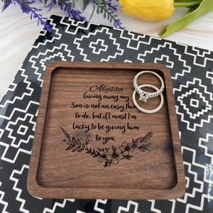 Giving Away My Son Custom Jewelry Dish, Wedding Day, Daughter in Law Gift, From Mother in Law, Son Wedding, Shower Gift, Future Daughter