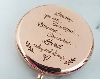 You are Beautiful Compact, Daughter Gift from Mom to Daughter, Granddaughter Gift from Grandma heartfelt present, Goddaughter gifts baptism