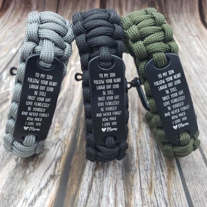 To My Son Paracord bracelet, gifts for men, paracord bracelet, adjustable, teenager gifts for boys, gift from mom, to son, tactical bracelet