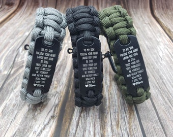 To My Son Paracord bracelet, gifts for men, paracord bracelet, adjustable, teenager gifts for boys, gift from mom, to son, tactical bracelet