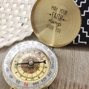 May your faith always guide you compass, compass, personalized, graduation, adventure, fathers day, camping, birthday, for him, Christmas