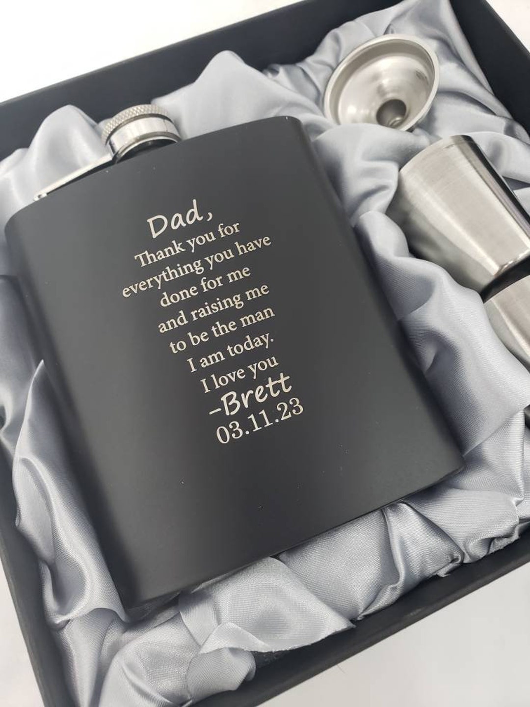 Dad Thank You Flask Set, Father of the Groom Gift From Son, Fathers Day ...