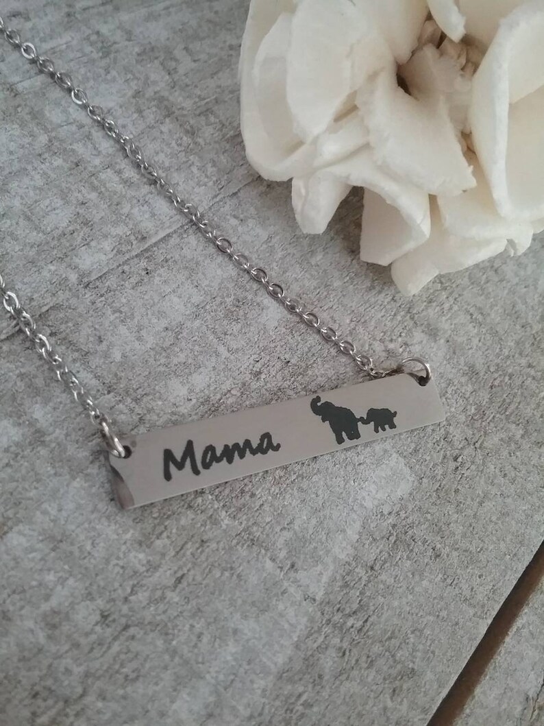 Mama Elephant Necklace Rainbow Baby Necklace Angel Baby Etsy
