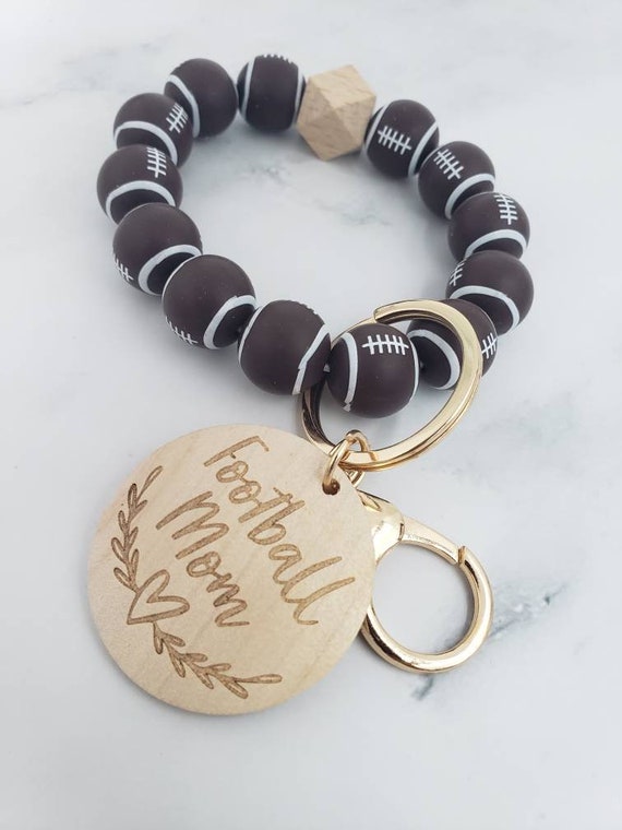 Football mom keychain wristlet, Football mom gifts, Football mom accessories, Football gifts, mothers day keychain, football mom bracelet