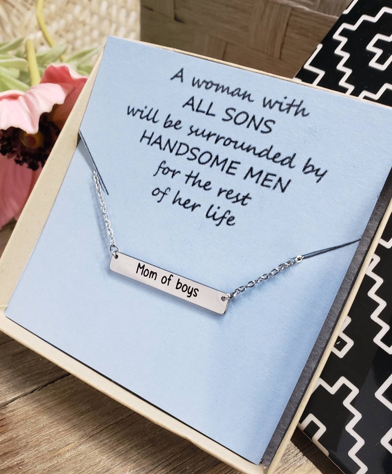 Mom of Boys Necklace Boy Mom Jewelry Outnumbered Necklace Etsy
