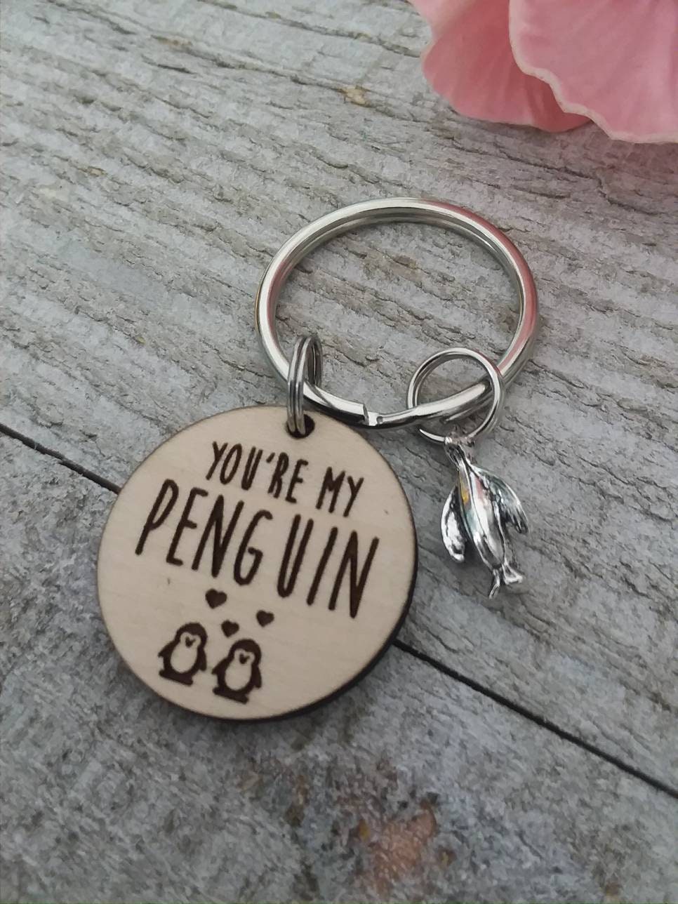 Sinknap Fashion Stainless Steel You Are My Penguin Key Ring Holder Keychain  Couple Gift