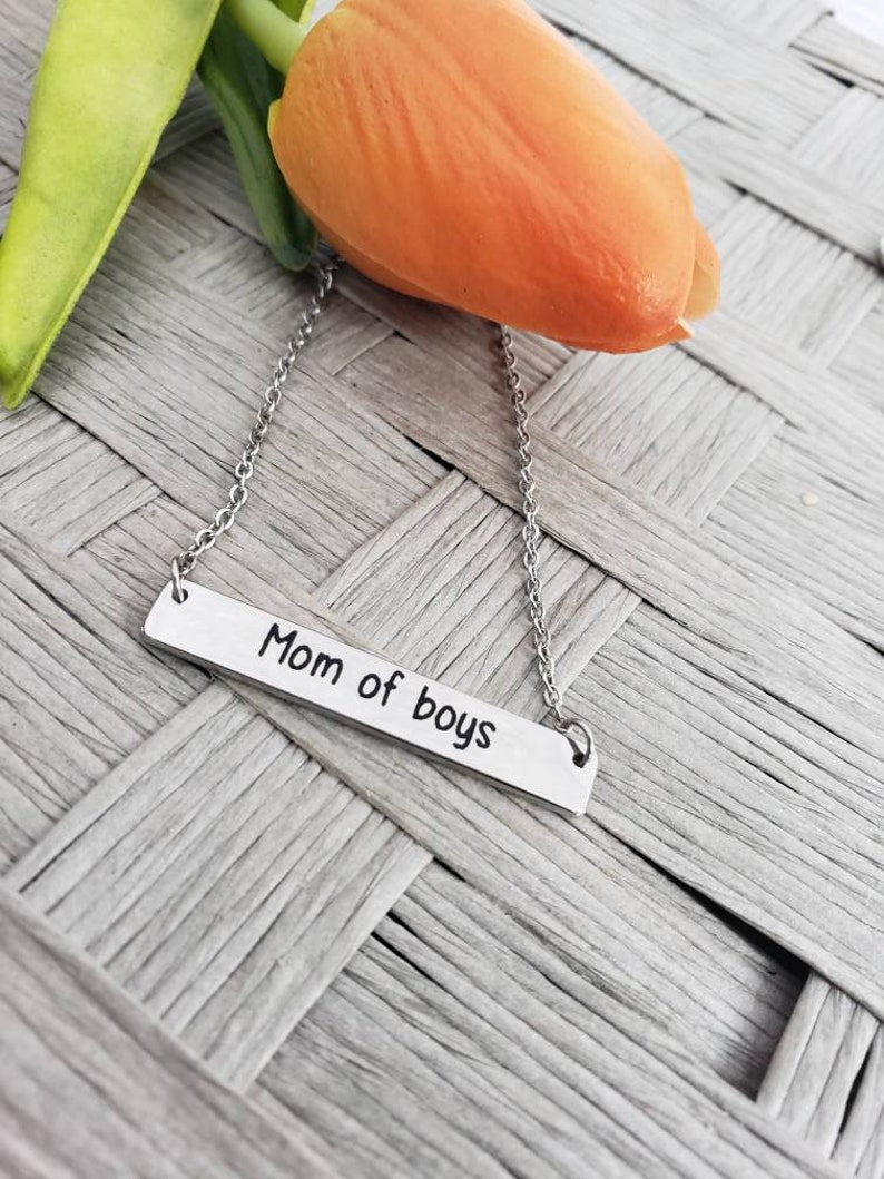 Mom of boys necklace boy mom jewelry outnumbered necklace Etsy