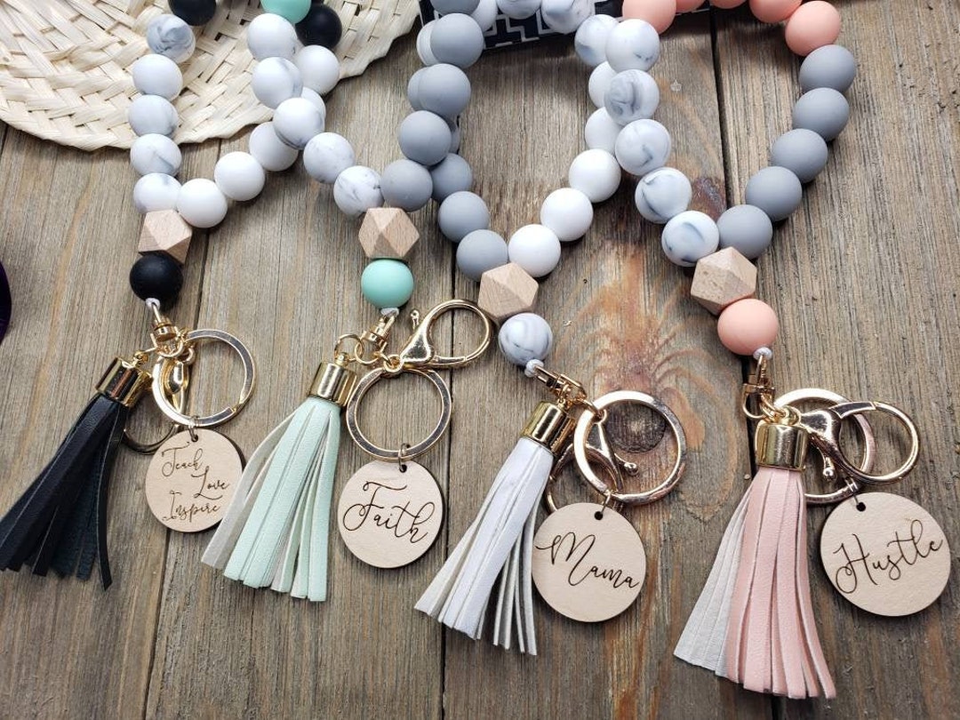 8 Wristlet Round Key Ring Bangle Keychain ideas