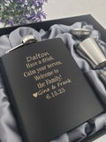 Have a drink calm your nerves WELCOME to the family Flask Gift Set, custom names, groom gift from in laws, son in law gift, wedding day