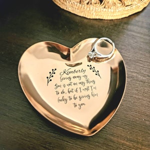 Giving Away My Son Heart Jewelry Dish, Wedding Day, Daughter in Law Gift, From Mother in Law, Son Wedding, Shower Gift, Future Daughter