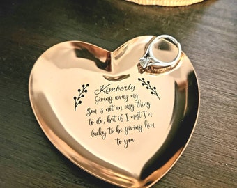 Giving Away My Son Heart Jewelry Dish, Wedding Day, Daughter in Law Gift, From Mother in Law, Son Wedding, Shower Gift, Future Daughter