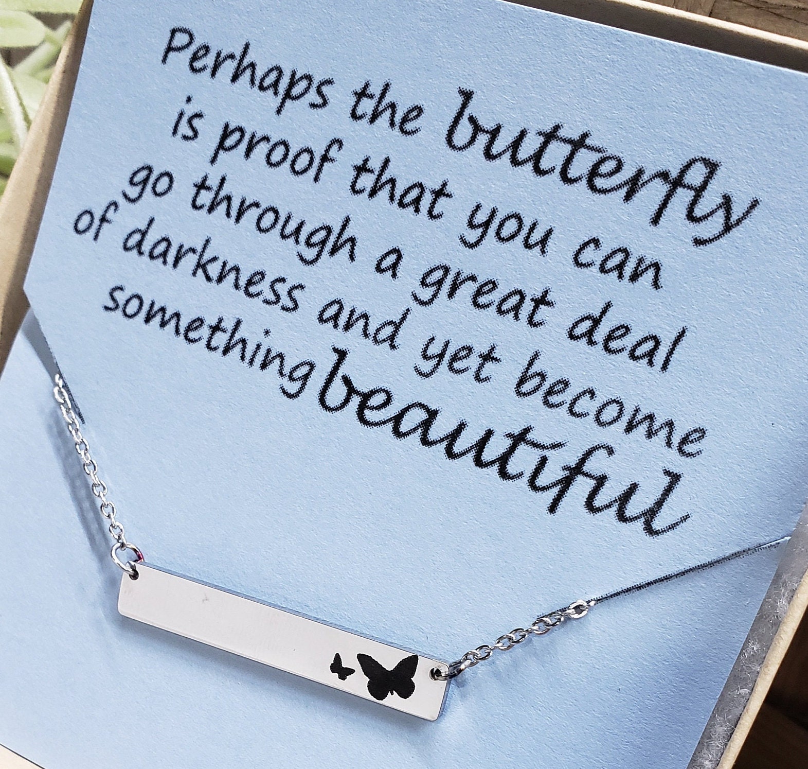 Butterfly Memorial Necklace Inspirational Perhaps the Etsy