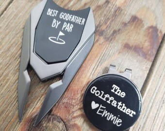 Best Godfather, Golffather, Divot Tool Set, Golf Ball Marker, Best Uncle, Father's Day, Golf Gift, Best Dad, confirmation, baptism, Husband,