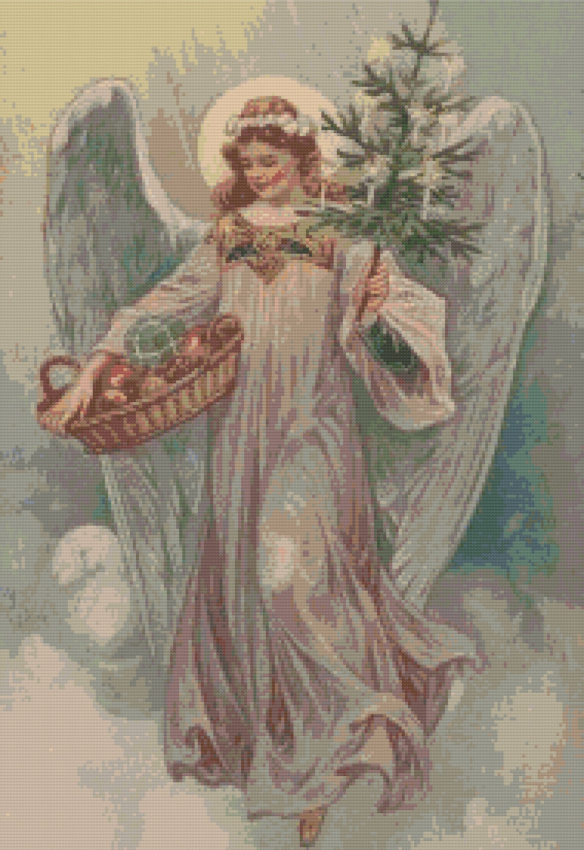 Vintage Christmas Angel cross stitch pattern PDF download Etsy
