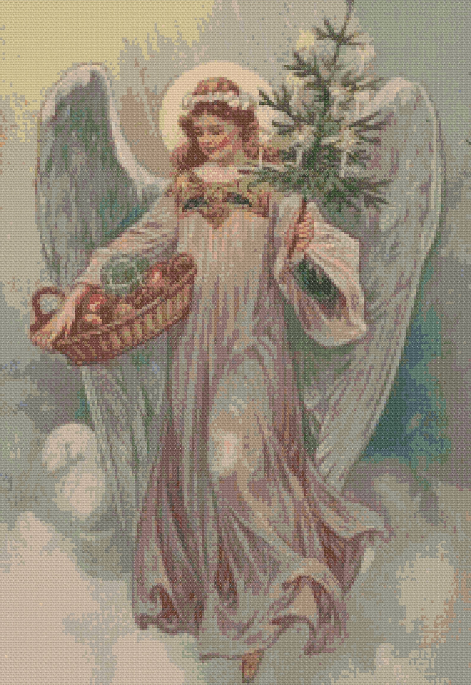 Vintage Christmas Angel cross stitch pattern PDF download Etsy