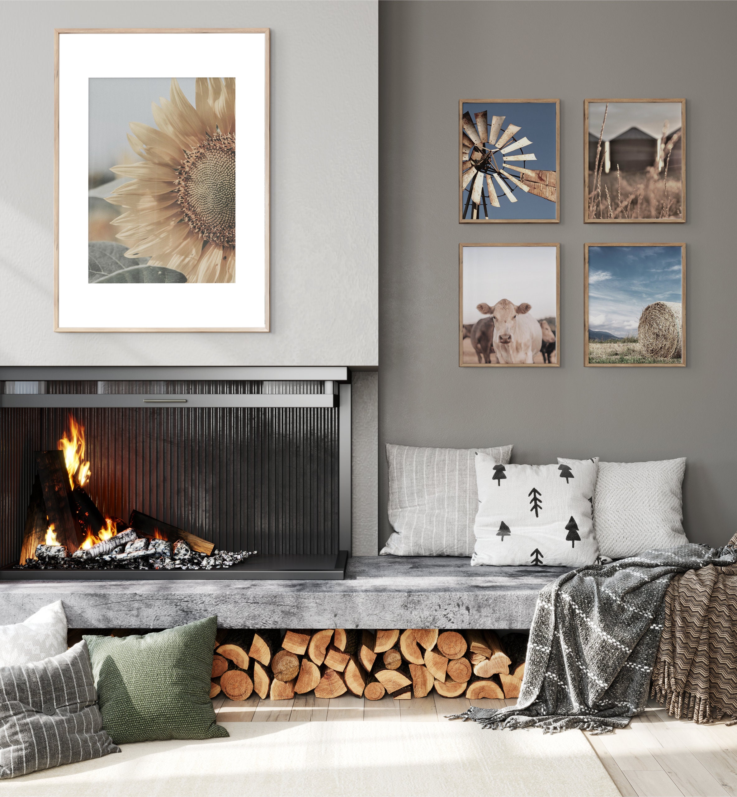 Modern Farmhouse Rustic Farm Gallery Wall Set Printable Wall - Etsy