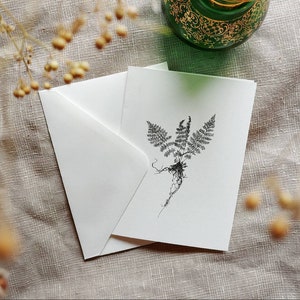 FERN CARD (carte de voeux, cadeau, Noël, vacances, noir et blanc, botanique)