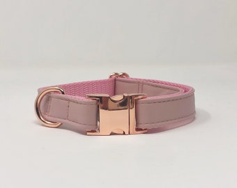 dusty rose dog collar