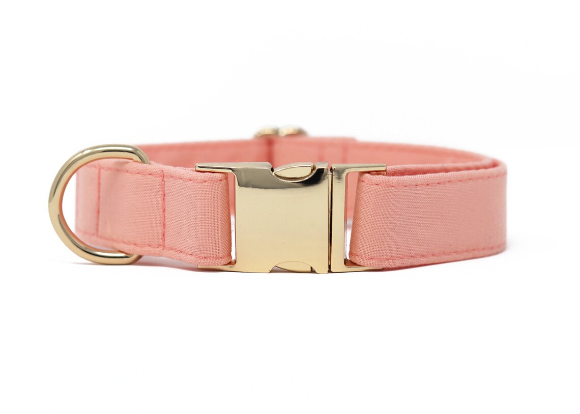 Peach Dog Collar Modern Dog Neckwear Etsy