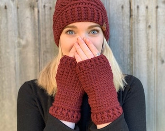 Women’s Gloves Fingerless, Texting Gloves, Winter Gloves, Women’s Burgundy Fingerless Gloves, Fingerless Mittens, Women’s Gloves