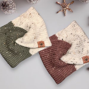 Twisted Tweed Ear Warmer, Headband, Knit Ear Muffs, Head Warmer, Adult Tweed Headband, Turban Style Ear Warmer