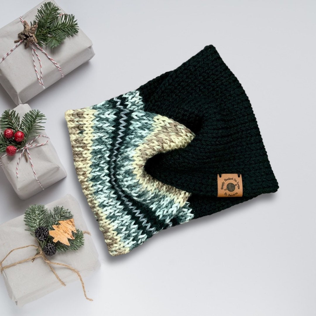 Neutral Black Twisted Ear Warmer Headband Knit Ear Muffs Etsy