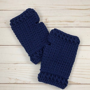 Women’s Navy Blue Fingerless Gloves, Blue Texting Winter Gloves, Blue Womens Gloves, Fingerless Gloves Women’s, Navy Fingerless Mittens