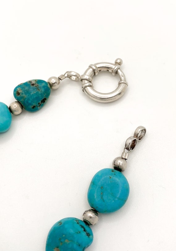 Native American Sterling Silver Turquoise Bracelet - image 2