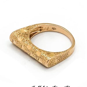 14K Gold Brutalist Textured Ring Size 6.25 / Fine Gold Jewelry